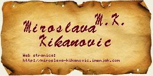 Miroslava Kikanović vizit kartica